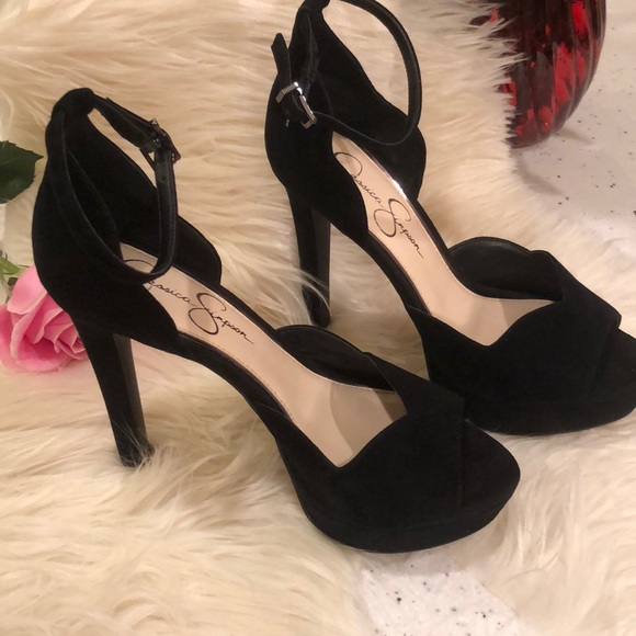 Jessica Simpson Shoes - JESSICA SIMPSON SUEDE PLATFORM HEELS W ANKLE STRAP